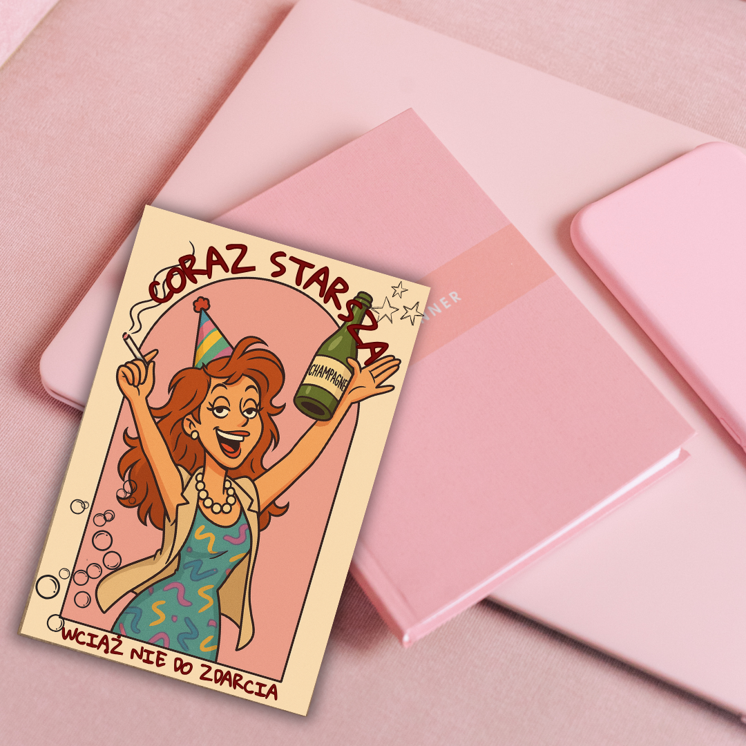 drewniana kartka urodzinowa dla przyjaciółki