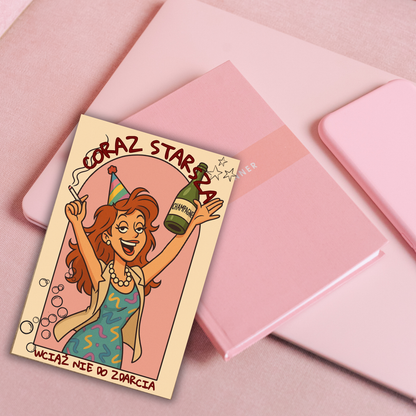 drewniana kartka urodzinowa dla przyjaciółki