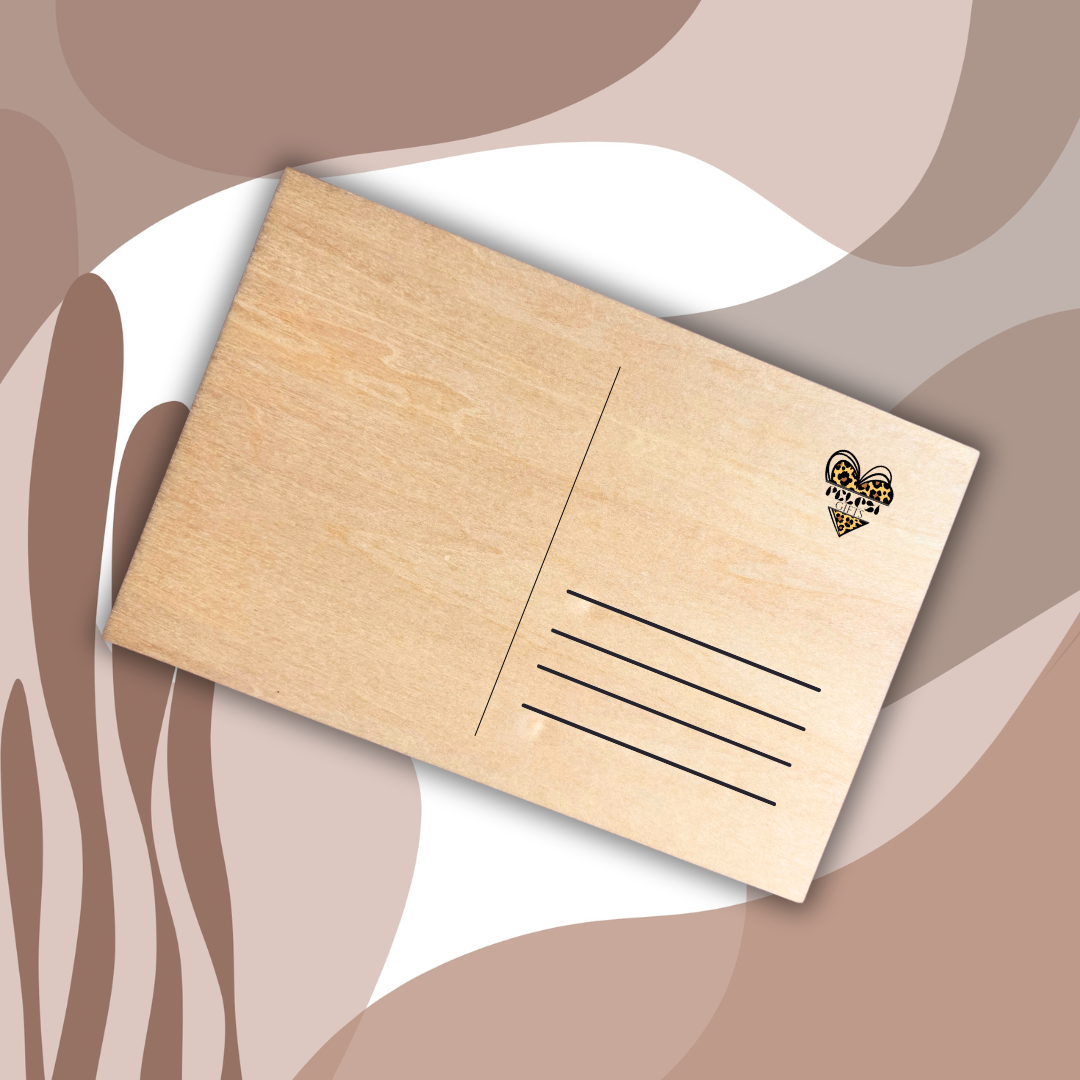 drewniana pocztówka do wpisania własnych życzeń