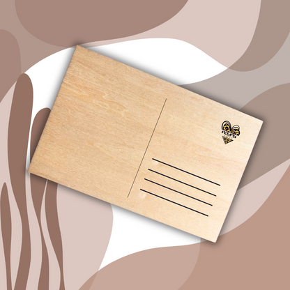 drewniana pocztówka do wpisania własnych życzeń