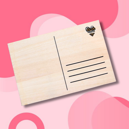 drewniana pocztówka do wpisania własnych życzeń