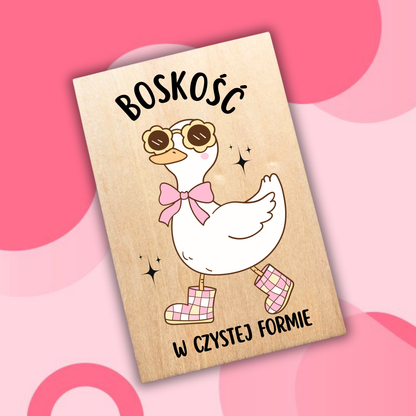 drewniana kartka urodzinowa z kaczką 