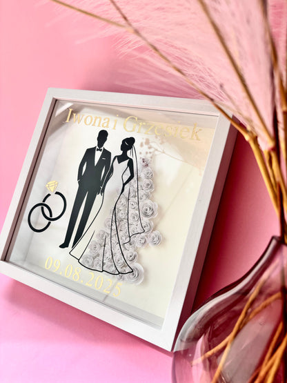 Shadow box pamiątka ślubna