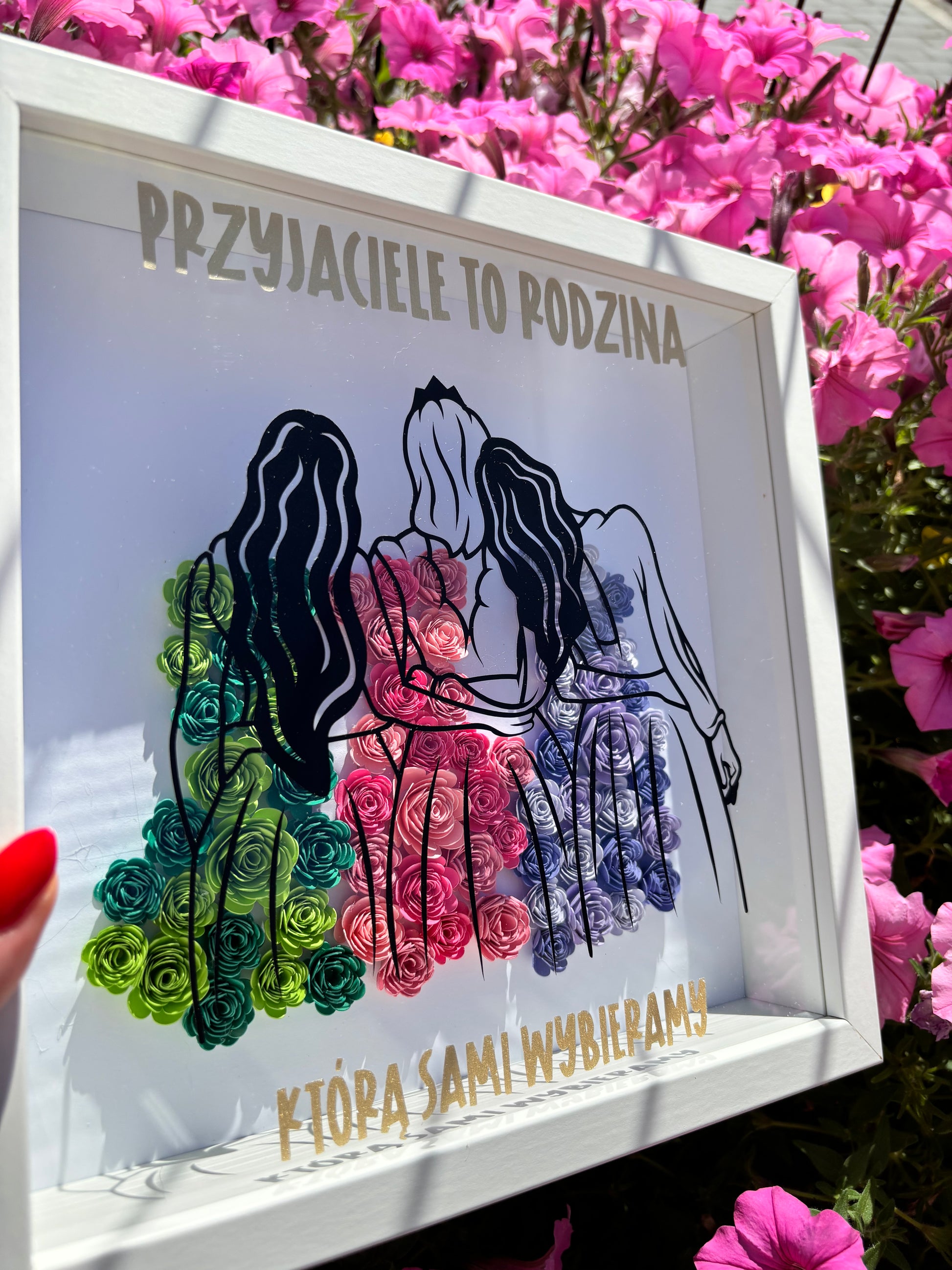 Shadow box z kwiatami