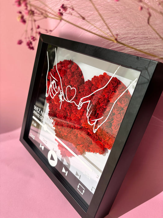 shadow box z kwiatami